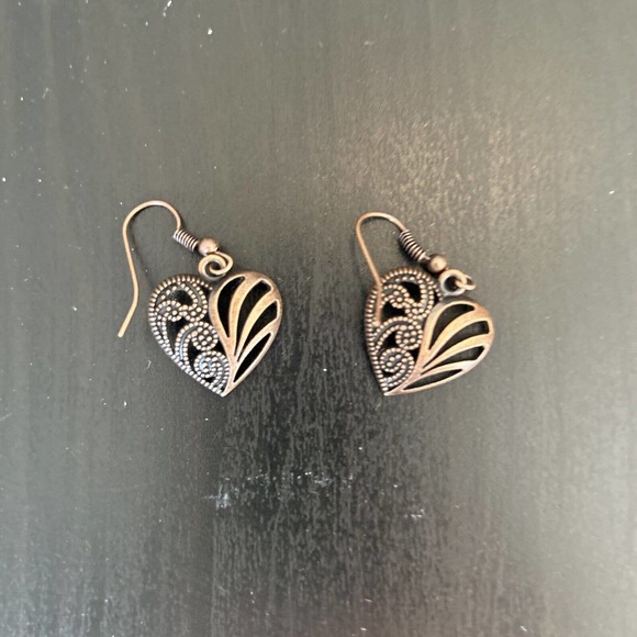 Necklace Earring Set Heart Statement Jewelry Adjustable Copper Beauty Accessory - Picture 2 of 11